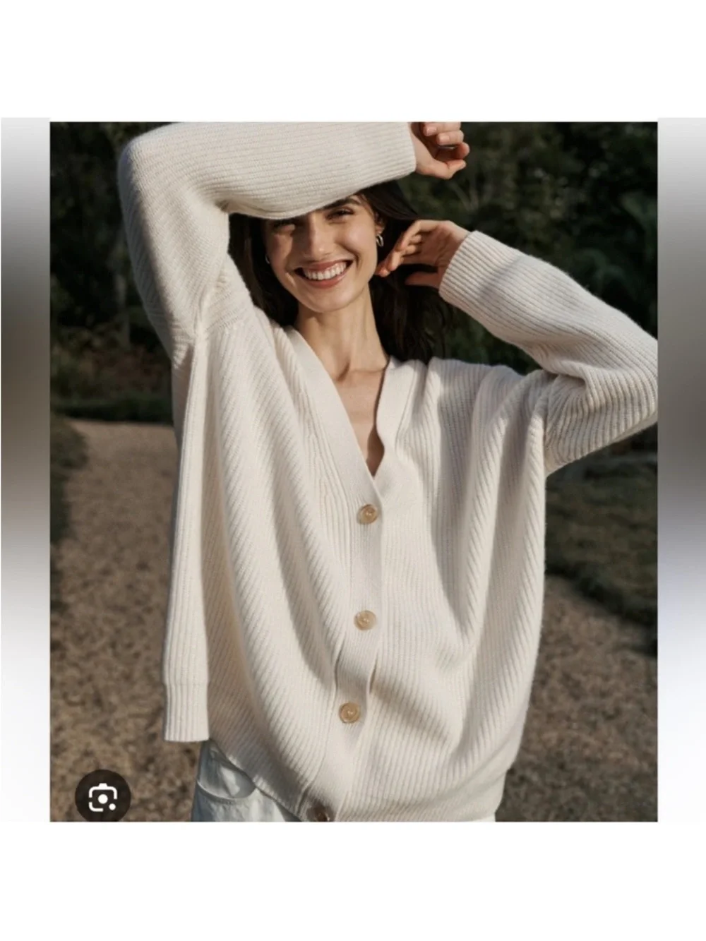 Jenni Kayne Cashmere Cocoon Ivory Cardigan S - Picture 4 of 10